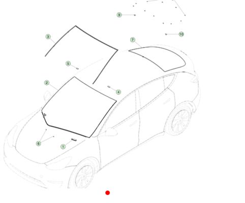 Vedação da borda do para-brisa Tesla Model 3 2021-2023 1524886-00-F
