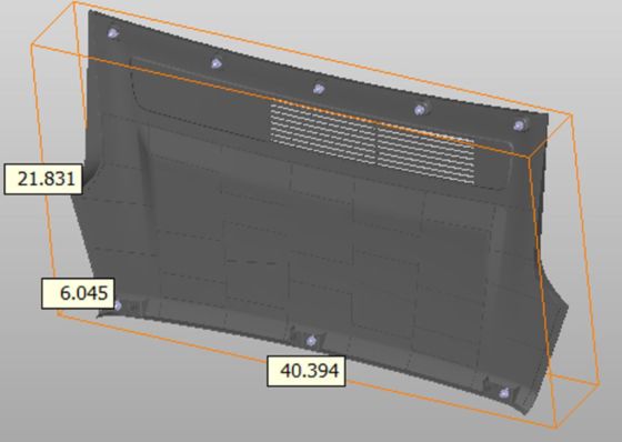 Tesla Model S 2021+ Avental do Frunk Traseiro 40x22x6cm Plástico Preto