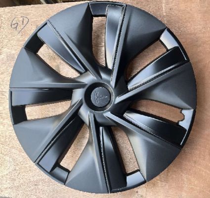 19 polegadas 7 clip Carbon Black Hub Cap para 2023 Tesla Model Y - Precision Fit Wheel Cover